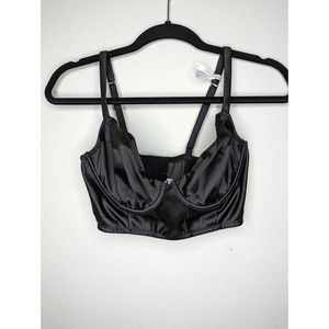 Aerie Black Satin Bra Top 34D
